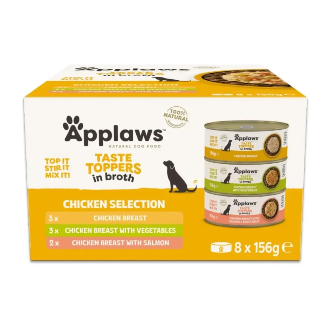 Applaws Hund & Katte mad Applaws multipack kylling i bouillon 8x156 gram