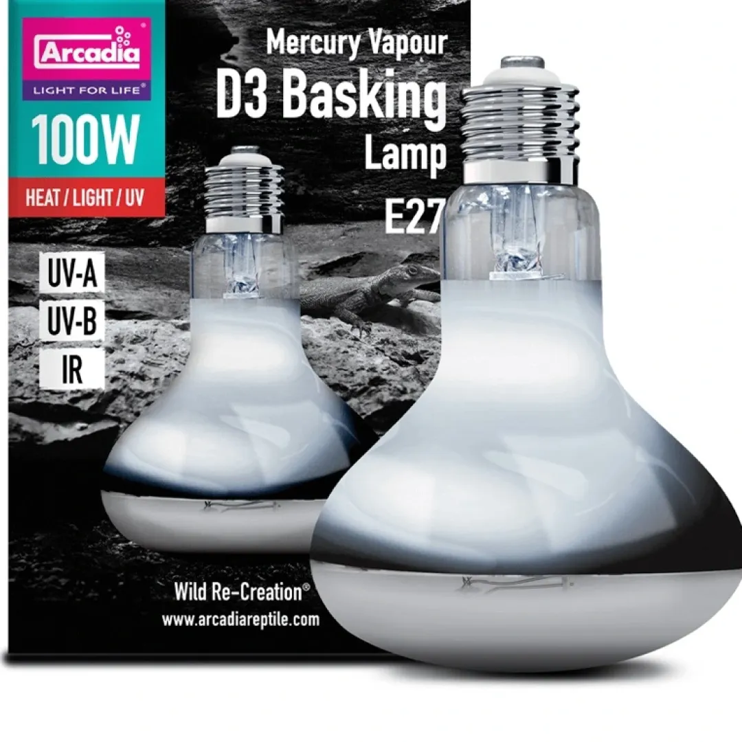 Arcadia D3 Basking Reptile Lamp UVB Kompakt pære 100 w