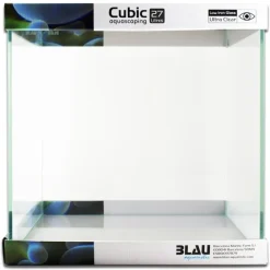 Blau - Aquaristic Blau Cubic Akvarium Aquascaping 27 L Optiwhite glas (30X30X30)