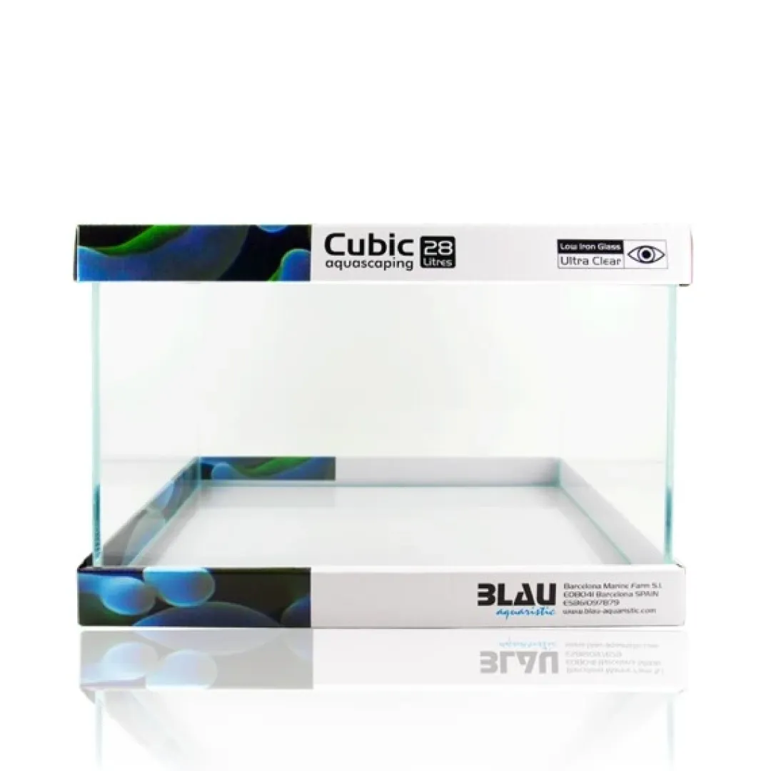 Blau - Aquaristic Blau CUBIC Akvarium Aquascaping 28 L Optiwhite glas (40x25x28)
