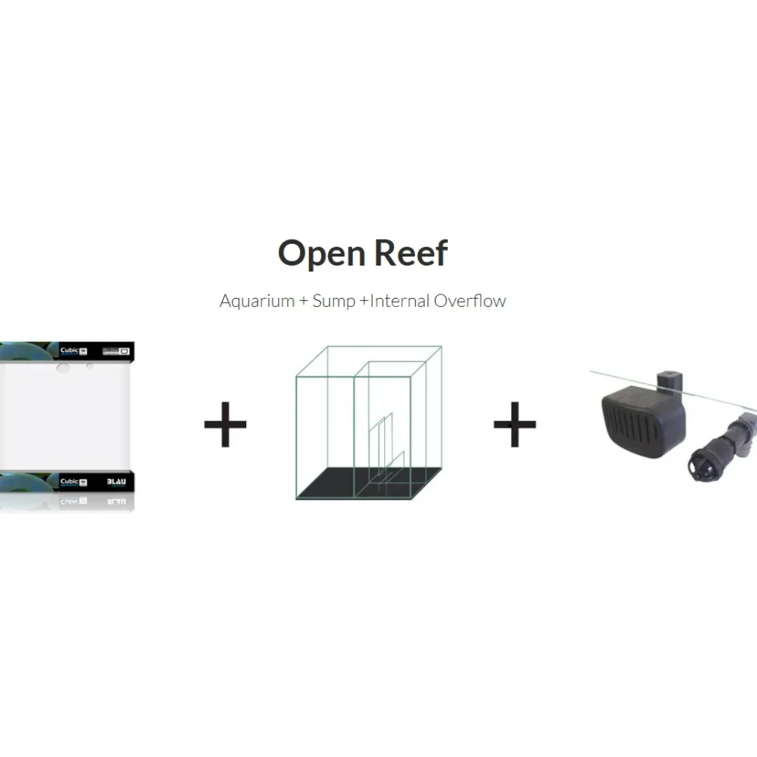 Blau - Aquaristic Blau Saltvandsakvarium Open Reef Experience 91 Liter 45x45x45 cm