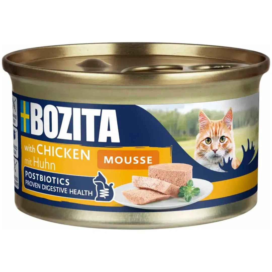 Bozita - Swedish natural quality Bozita Kyllingemousse 85 g - Kornfrit Fuldfoder til Kat