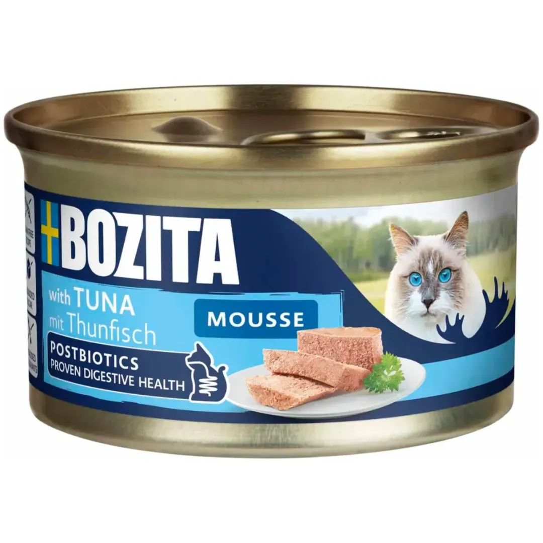 Bozita - Swedish natural quality Bozita Mousse MSC Tun 85 g - Kornfrit Fuldfoder til Kat