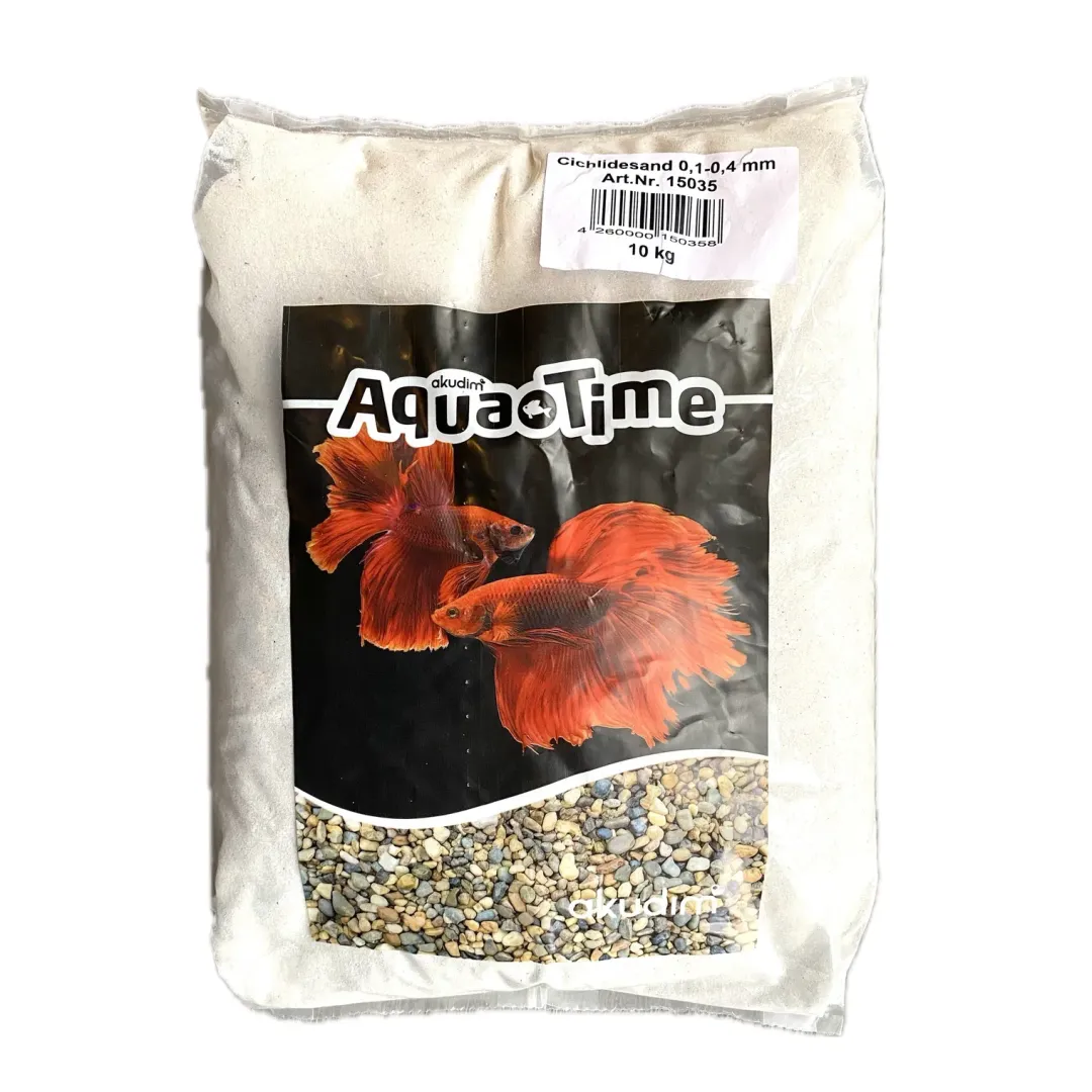 Dekoration til Akvarier og Terrarier Cichlidesand 0,1-0,4 mm. 10 kg Hvid