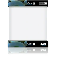 Blau - Aquaristic CUBIC Panorama Nano Akvarium 10 L