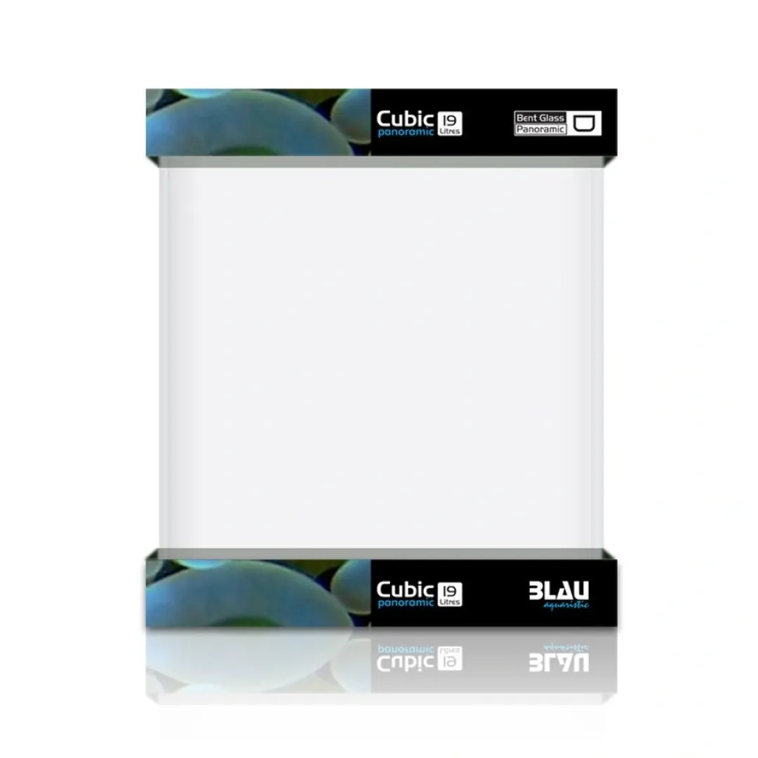 Blau - Aquaristic CUBIC Panorama Nano Akvarium 19 L