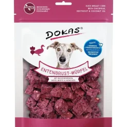 Dokas Premium Hunde og Kattesnacks Dokas Andebrysttern med kikærter 150 g - naturlige hundesnacks