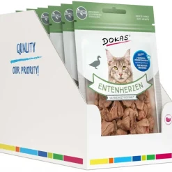 Dokas Premium Hunde og Kattesnacks Dokas Kat Andehjerter 15 g - Naturlig skånsom og uimodståelig godbid til katte
