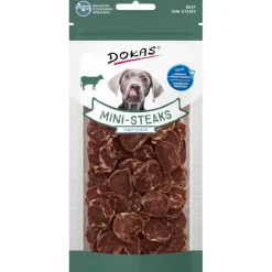 Dokas Premium Hunde og Kattesnacks Dokas Mini-Steaks okse 50 g - naturlige hundesnacks med torsk