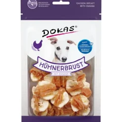 Dokas Premium Hunde og Kattesnacks Dokas Tørret kyllingebryst med banan 70 g - naturlige hundesnacks