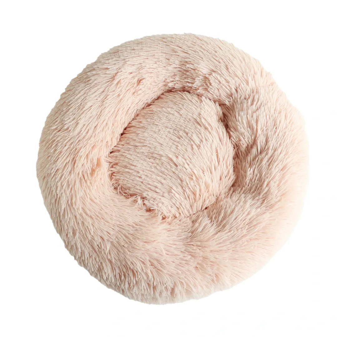 Donut Cozy Hundeseng Laksefarvet 50 cm - blød seng til små hunde
