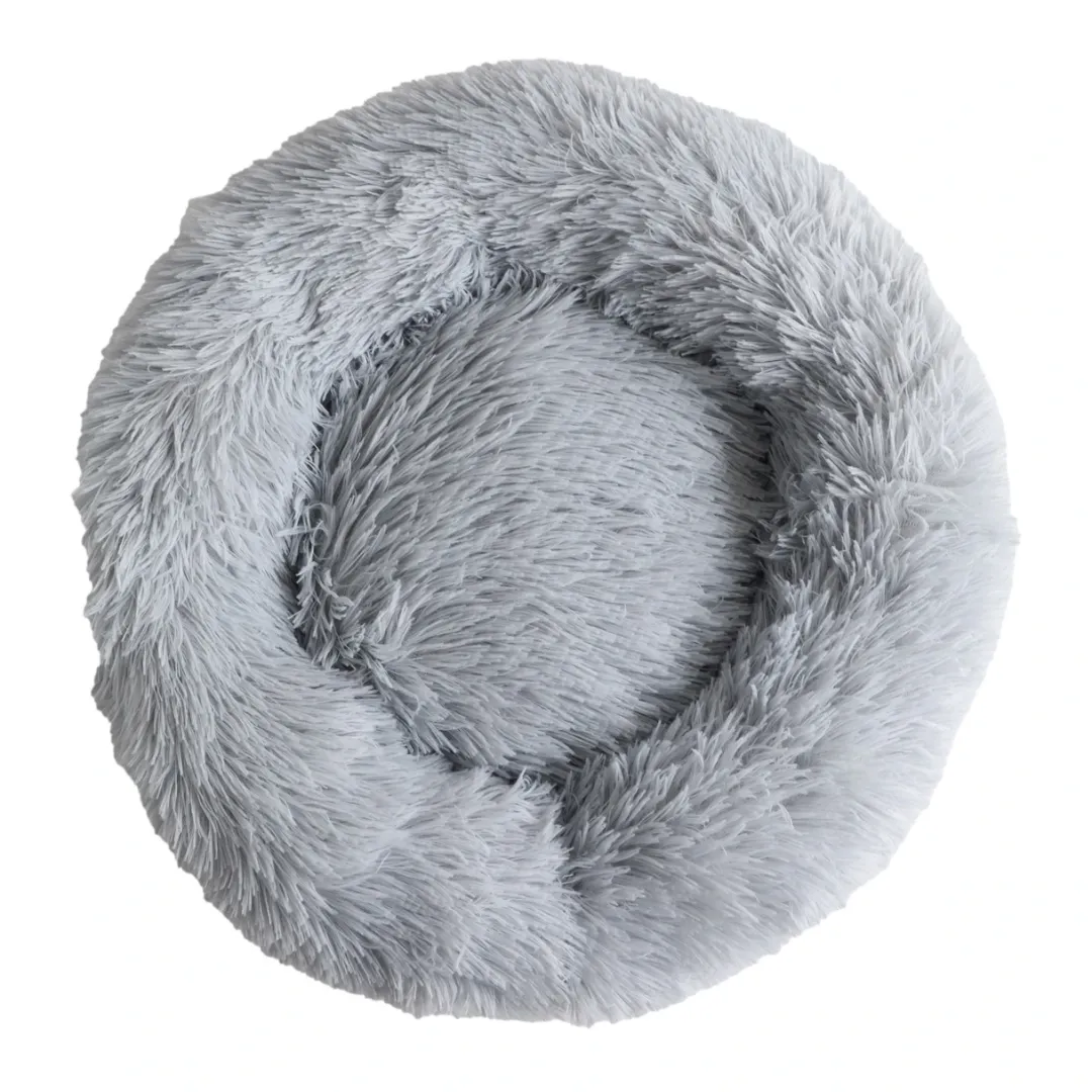 Donut Cozy Hundeseng Lysegrå 50 cm - blød og tryg seng til små hunde