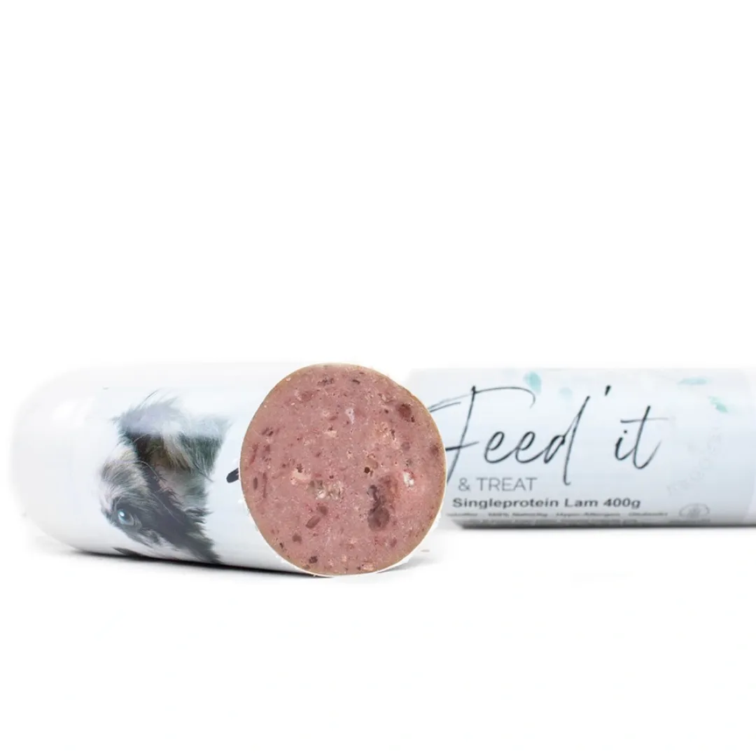 Feed it - Lækre snackpølser Feedit & Treat Pure Lamb 400 g - naturlig lammepølse til hund og kat
