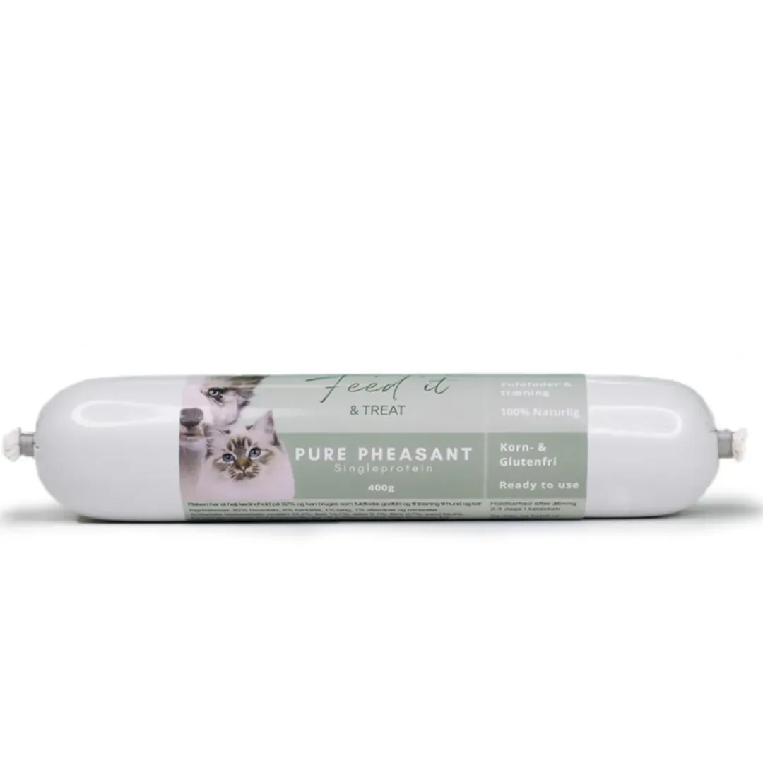 Feed it - Lækre snackpølser Feedit & Treat Pure Pheasant 400 g - naturlig fasankødspølse til hund og kat