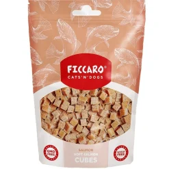Ficcaro Katte og Hundesnack FICCARO Hundesnack Laks Soft Cubes - bløde tern af laks 100 g