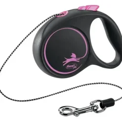 Flexi Hundesnor Flexi Black Design bånd XS 3 meter 8 kg pink