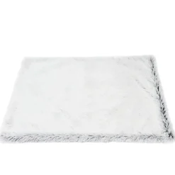 MiniZoo Fluffy hundetæppe 100x70 cm frossen hvid til hund - blødt og skridsikkert underlag