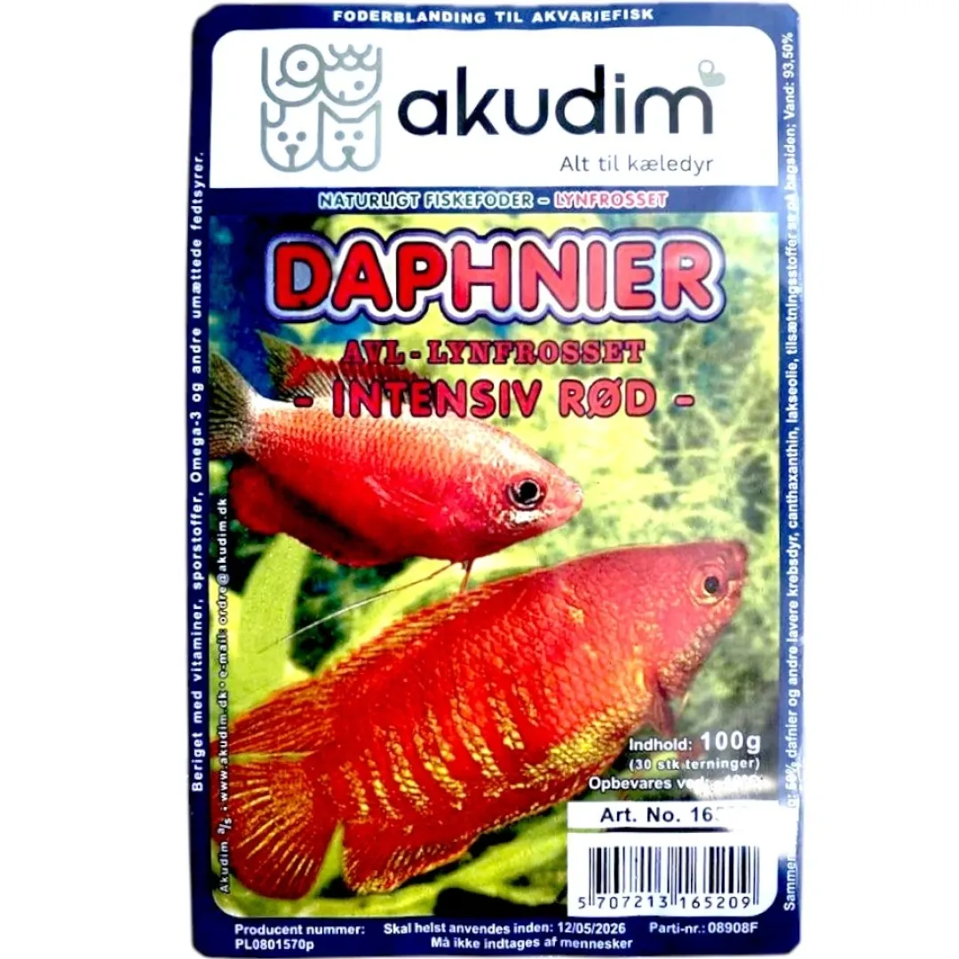 Frostfoder til Akvariefisk Frostfoder Røde Daphnier 100 g