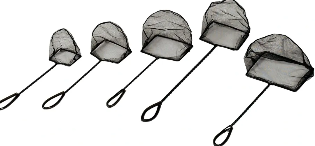 Hagen Fiskenet grovmasket 25 cm 35 cm skaft Sort