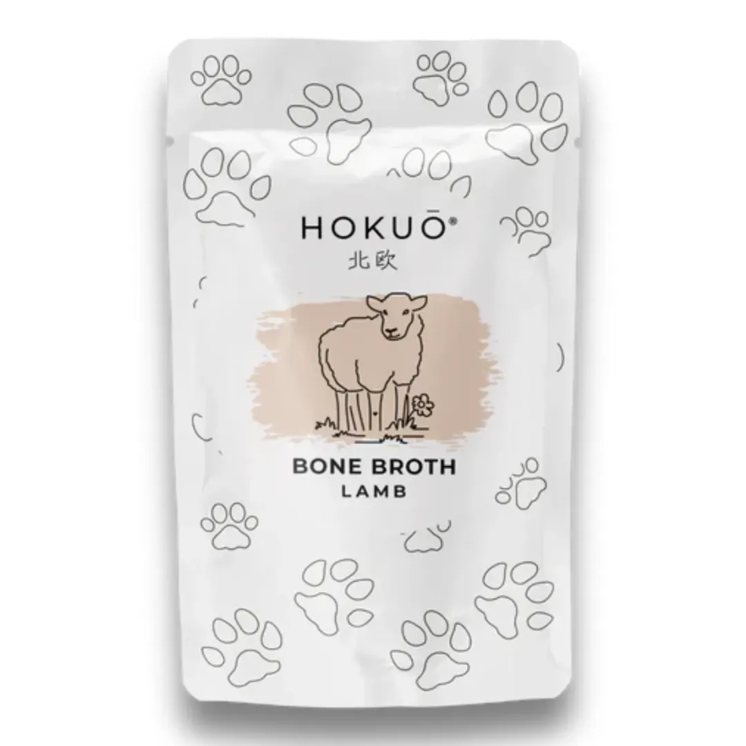 Hokuo naturlige godbidder og bouillon til hund og kat Hokuo Lamb Bone Broth 100 ml - naturlig lammebouillon til hunde og katte