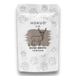 Hokuo naturlige godbidder og bouillon til hund og kat Hokuo Venison Bone Broth 100 ml - naturlig hjortebouillon med reishi til hunde og katte