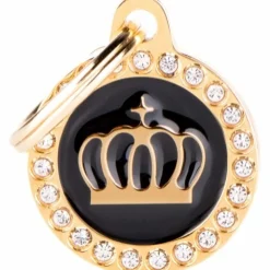 My Family Hundetegn Hundetegn My family Glam Cirkel med Krone lille sort/guld
