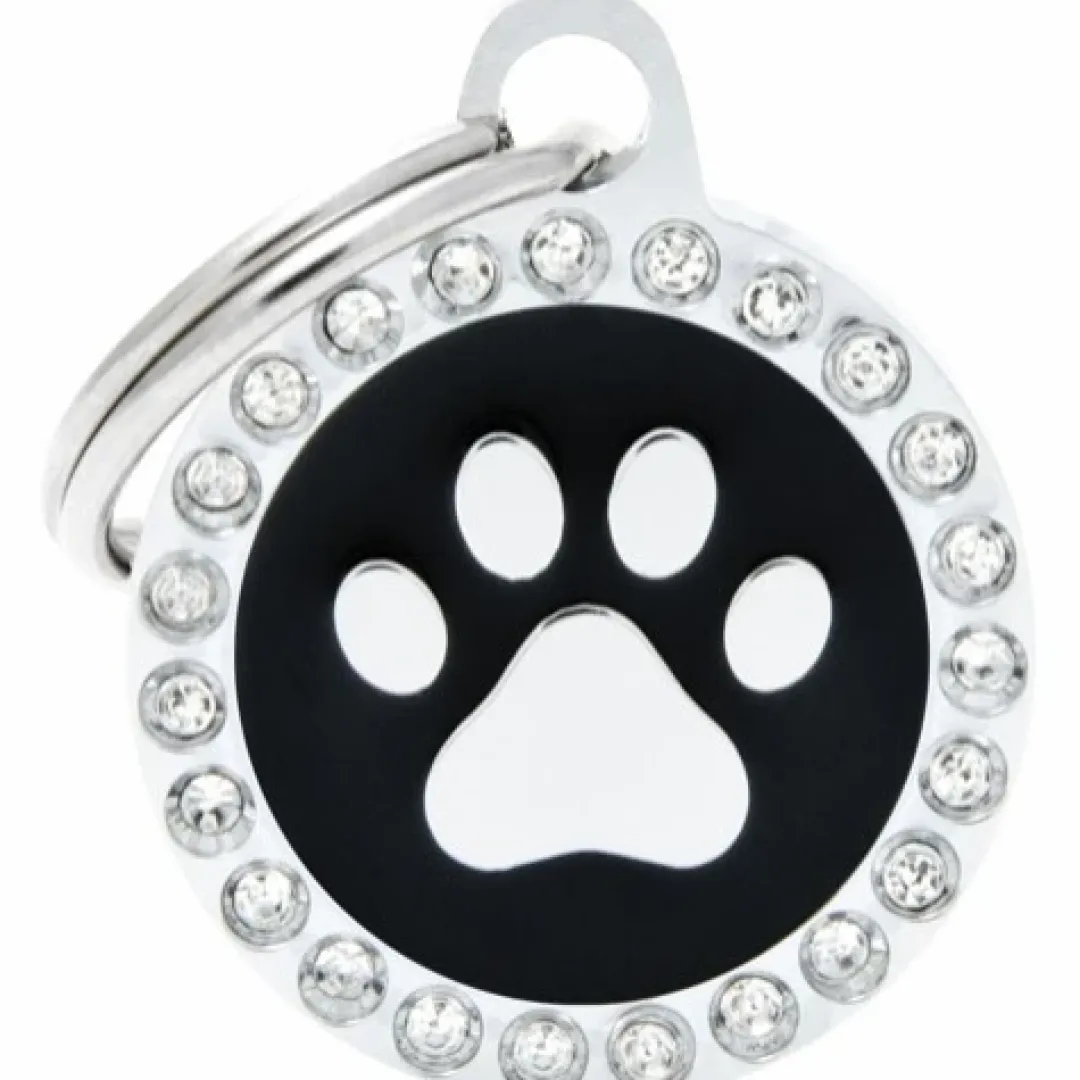 My Family Hundetegn Hundetegn My Family Glam Cirkel med Pote lille sort/sølv