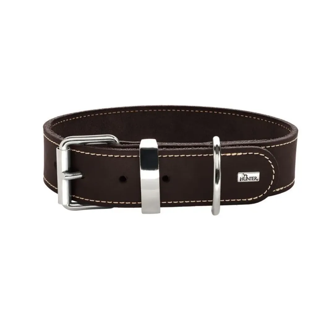 Hunter Aalborg 50 Special Mørkebrunt hundehalsbånd - 36-44 cm