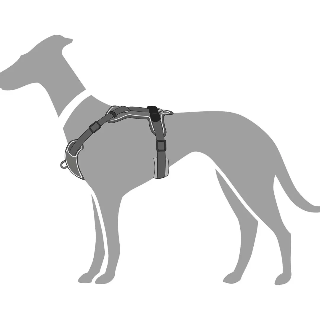 Hunter Divo hundesele L-XL grå/grå just mave 79-107 cm - Stabil kontrol og komfort