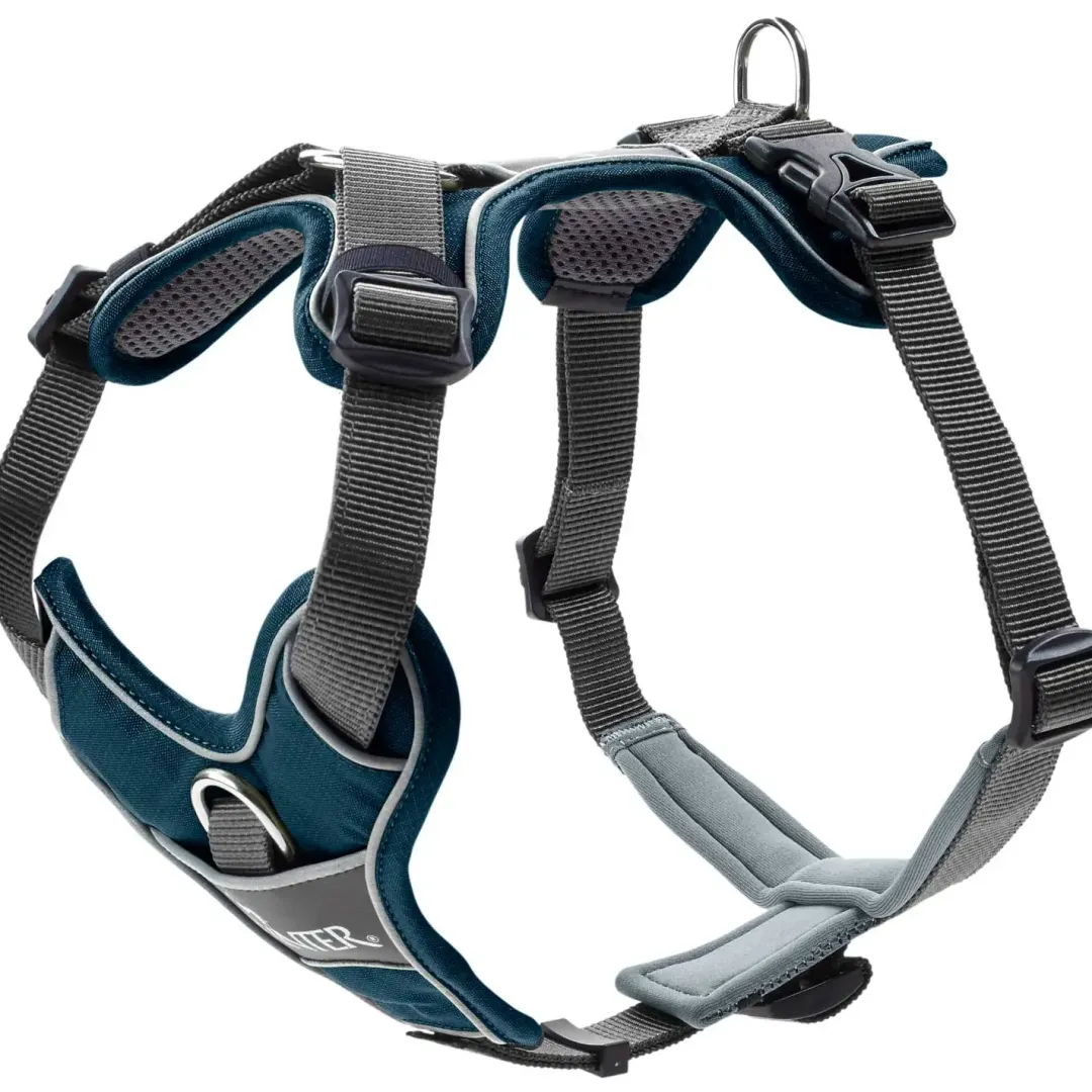 Hunter Divo hundesele L-XL petrol/grå just mave 79-107 cm - Ergonomisk komfort og refleks