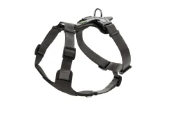 Hunter Mixed Aalborg læder hundesele M-L sort/grå hals 61-85 cm - komfort og støtte