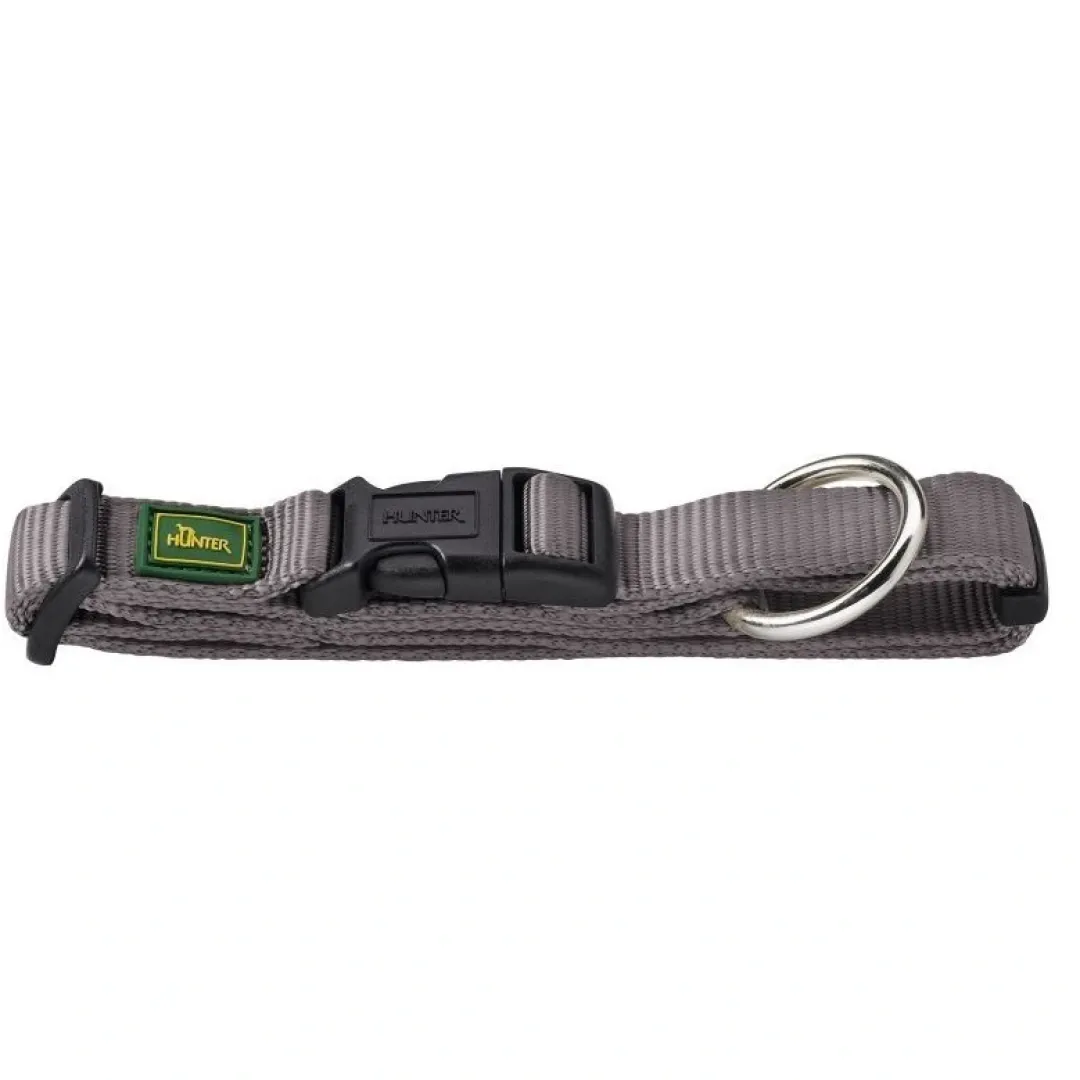 Hunter Vario Plus Halsbånd Grå L 40-63 cm - Komfortabelt og justerbart hundehalsbånd