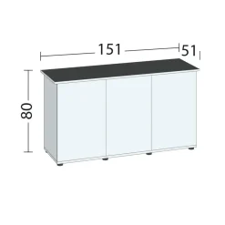 Juwel Akvarium Juwel Akv. Bord/skab Sbx Hvid 151x51x80 cm Rio 450 L