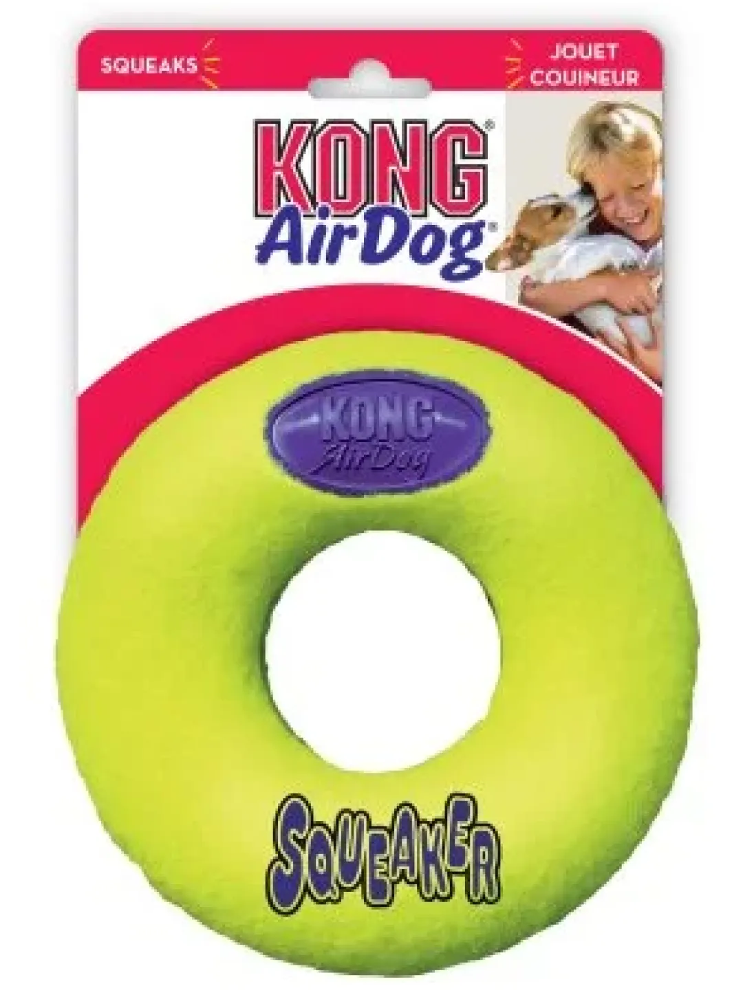 Kong Air Squeaker Donut M - sjovt pivelegetøj i donutform