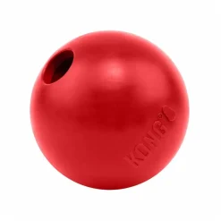Kong Classic bold med hul rød M/L Ø7,5 cm