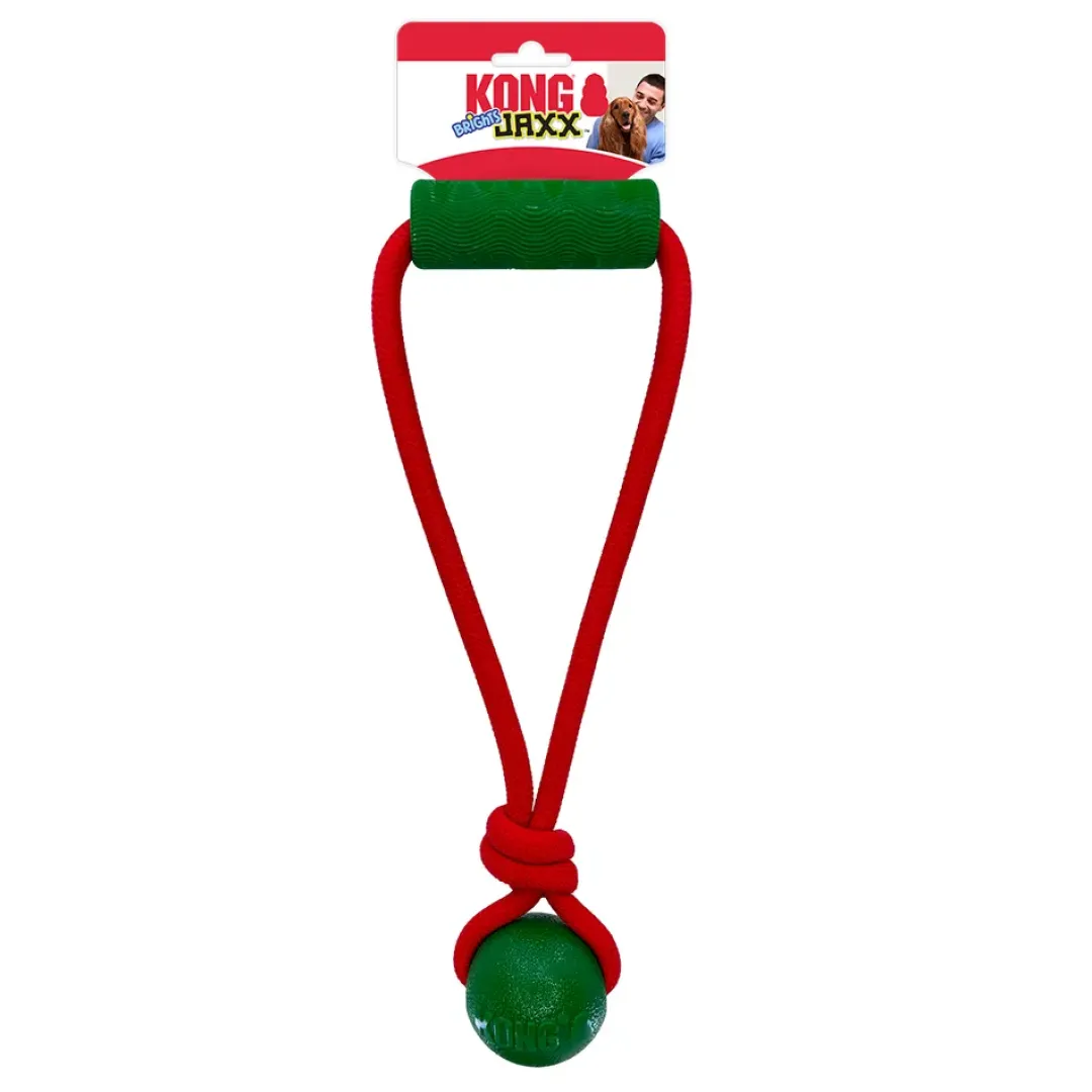 Kong Holiday Jaxx Brights Tug Ball Mix M - hundelegetøj 30,5 x 13 x 6,5 cm