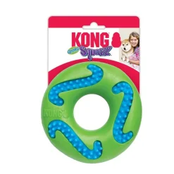Kong Hundelegetøj Squeezz Goomz Ring Grøn L 14 cm - pivelegetøj i ringform