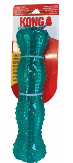 Kong Squeezz Dental Stick Grøn M 19 cm - pivelegetøj med tandpleje