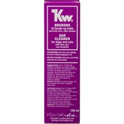 KW Hunde og Katteartikler KW Ørerens til hunde og katte med Aloe Vera (klorhexadin) 100 ml
