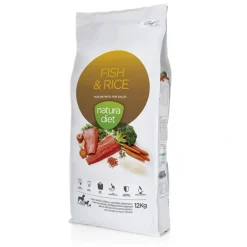 Natura Diet Super premium Hunde & kattefoder Natura Diet Fisk og ris hundefoder 12 kg - Skånsomt og naturligt