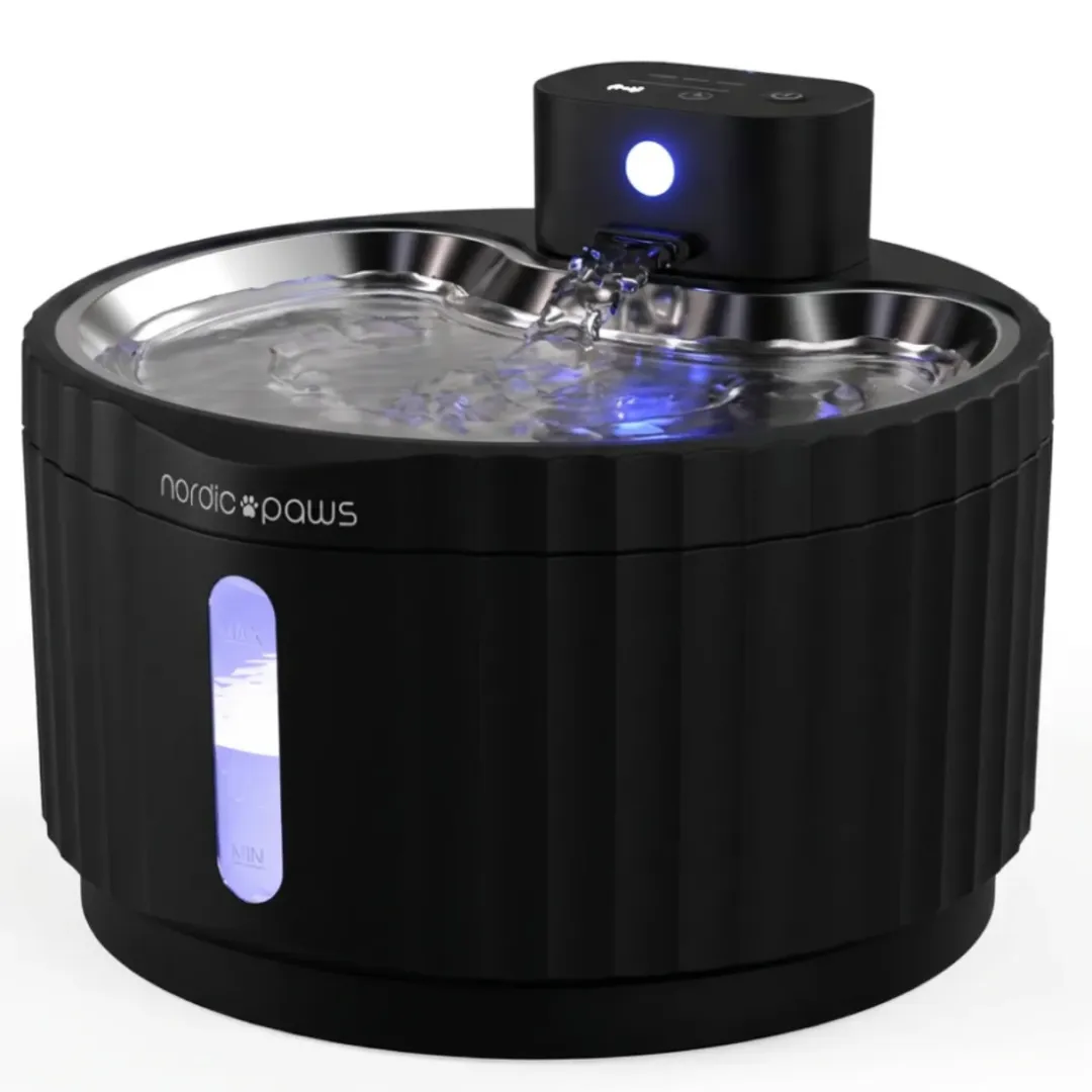 Nordic Paws Glacia trådløs vandfontæne sort 2,8 L