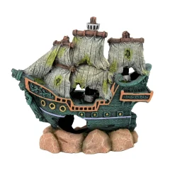 Dekoration til Akvarier og Terrarier Piratskib 15,5x6,5x14,5 cm