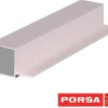 Porsa sølv aluprofil firkantet med flig 50 cm