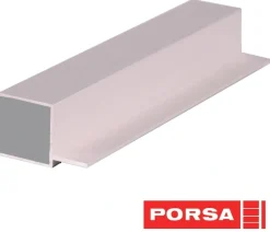 Porsa sølv aluprofil firkantet med flig 50 cm