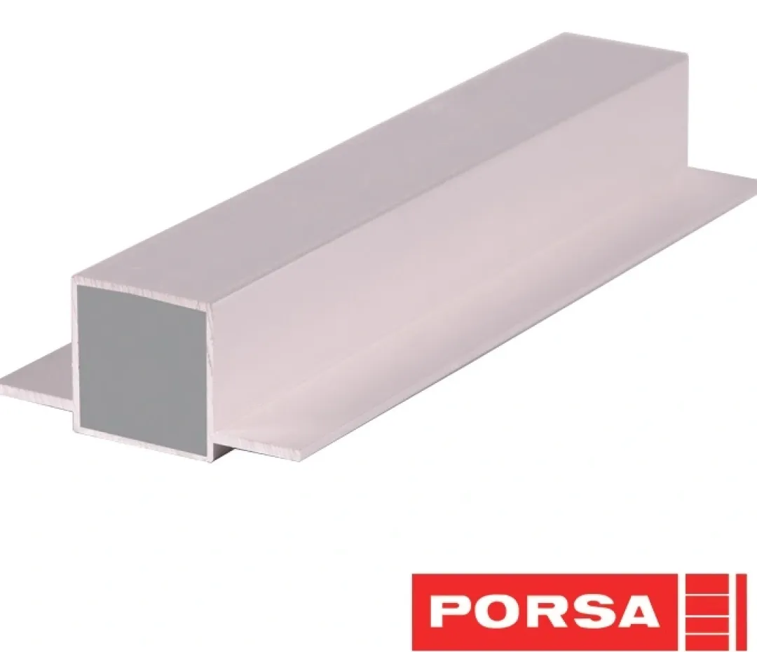 Porsa sølv aluprofil med dobbelt flig 60 cm.