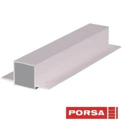 Porsa sølv aluprofil med dobbelt flig 125 cm.