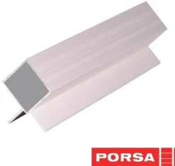 Porsa sølv aluprofil med dobbelt vinkelflig 85 cm.