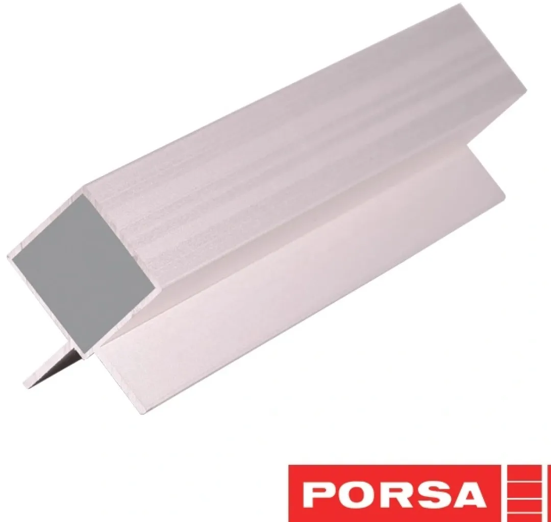 Porsa sølv aluprofil med dobbelt vinkelflig 55 cm.