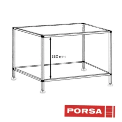 MiniZoo Porsa sølvfarvet akvariebord 31 liter