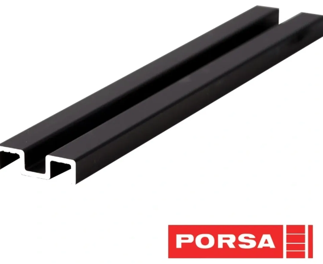 Porsa sort aluminiums underskinne 100 cm.